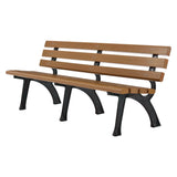 Global Industrial® Recycled Plastic Benches with Back, 72 x 23 x 28, Tan (GBE240126TN) Each