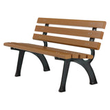 Global Industrial® Recycled Plastic Benches with Back, 48 x 23 x 28, Tan (GBE240125TN) Each