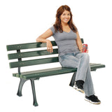 Global Industrial® Recycled Plastic Benches with Back, 48 x 23 x 28, Green (GBE240125GN) Each