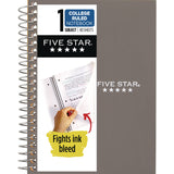 Five Star® Wirebound Notebook, 1-Subject, Medium/College Rule, Randomly Assorted Cover Color (80) 7.5 x 5.5 Sheets (MEA450048) Each