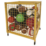 Champion Sports Half Size Lockable Ball Locker, Metal, 132 lb Capacity, 29 x 27 x 31, Yellow (CSILRCS) Each