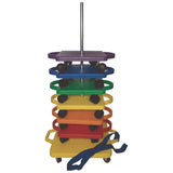 Champion Sports Scooter Stacker, Plastic, 176 lb Capacity, 21 x 16 x 39, Silver/Yellow (CSISX) Each
