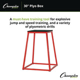 Champion Sports Plyo Box, 30" h, 24 x 24 Base (CSIPXB30) Each