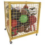 Champion Sports Half Size Lockable Ball Locker, Metal, 132 lb Capacity, 29 x 27 x 31, Yellow (CSILRCS) Each