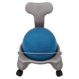 Champion Sports Kid's Ball Chair, Supports Up to 264 lb, 12.5" Seat Height, Blue Seat, Silver Base (CSIKDCH) Each