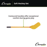 Champion Sports Rhino Soft Hockey Set, 30" Long, (10) Sticks/7" Ball/4" Puck (CSIHS10SET) Each