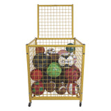 Champion Sports Half Size Lockable Ball Locker, Metal, 132 lb Capacity, 29 x 27 x 31, Yellow (CSILRCS) Each