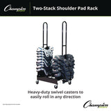CH Products Mobile Two-Stack Shoulder Pad Rack, Metal, 176 lb Capacity, 24" x 30" x 69", Black (CSIFBSPR2) Each