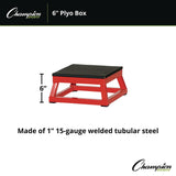 Champion Sports Plyo Box, 6" h, 13 x 13 Base (CSIPXB6) Each