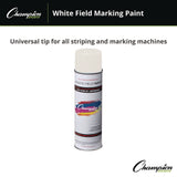 Champion Sports Field Marking Paint, 18 oz Aerosol Spray, White (CSIFMP2W) Case of 12