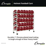 CH Products 60 Helmet Football Cart, Five Shelves, Metal, 176 lb Capacity, 24" x 61" x 65", Chrome (CSIFBHC) Each