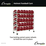 CH Products 60 Helmet Football Cart, Five Shelves, Metal, 176 lb Capacity, 24" x 61" x 65", Chrome (CSIFBHC) Each