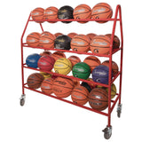 Champion Sports Deluxe Pro Ball Cart, Metal, 176 lb Capacity, 18.5 x 51 x 54, Red (CSIBRCPRO) Each