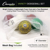 Champion Sports Rhino Skin Variety Dodgeball Set, 6.3" Diameter, Luminous/Spider/ThermoGrip, 6/Set (CSIRXVARIETYSET) Each