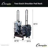 CH Products Mobile Two-Stack Shoulder Pad Rack, Metal, 176 lb Capacity, 24" x 30" x 69", Black (CSIFBSPR2) Each