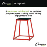 Champion Sports Plyo Box, 24" h, 21 x 21 Base (CSIPXB24) Each