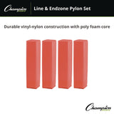 Champion Sports Line and End Zone Pylon Set, 18" x 4" dia, 4/Set (CSIFPYLSET) Each