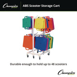 Champion Sports ABS Scooter Storage Cart, Plastic, 176 lb Capacity, 21 x 27 x 54, White (CSIMSCART) Each