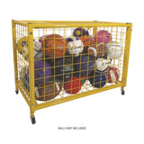 Champion Sports Full Size Lockable Ball Locker, Metal, 132 lb Capacity, 24 x 42 x 29.75, Yellow (CSILRCL) Each