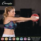 Champion Sports Rhino Leather Medicine Ball, 4 lb, Red/White (CSIMB4) Each