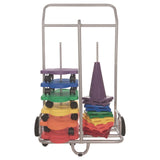 Champion Sports Scooter Storage Cart, Metal, 132 lb Capacity, 16 x 32 x 48, Silver (CSISC036) Each