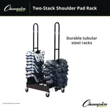CH Products Mobile Two-Stack Shoulder Pad Rack, Metal, 176 lb Capacity, 24" x 30" x 69", Black (CSIFBSPR2) Each