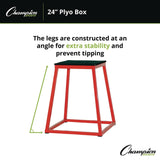 Champion Sports Plyo Box, 24" h, 21 x 21 Base (CSIPXB24) Each