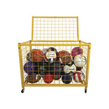Champion Sports Full Size Lockable Ball Locker, Metal, 132 lb Capacity, 24 x 42 x 29.75, Yellow (CSILRCL) Each
