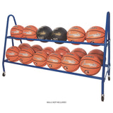 Champion Sports Heavy-Duty Deluxe Ball Cart, Metal, 132 lb Capacity, 17.5 x 59 x 35.75, Blue (CSIBRC18) Each