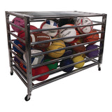 Champion Sports Heavy Duty Lockable Ball Locker, Metal, 132 lb Capacity, 24 x 42 x 30, High-Polish Black (CSILBCXX) Each