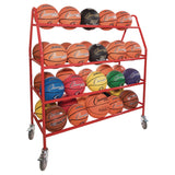 Champion Sports Deluxe Pro Ball Cart, Metal, 176 lb Capacity, 18.5 x 51 x 54, Red (CSIBRCPRO) Each