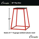 Champion Sports Plyo Box, 30" h, 24 x 24 Base (CSIPXB30) Each
