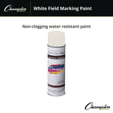 Champion Sports Field Marking Paint, 18 oz Aerosol Spray, White (CSIFMP2W) Case of 12