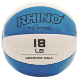 Champion Sports Rhino Leather Medicine Ball, 18 lb, Teal/White (CSIMB16) Each