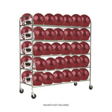 CH Products 60 Helmet Football Cart, Five Shelves, Metal, 176 lb Capacity, 24" x 61" x 65", Chrome (CSIFBHC) Each