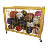 Champion Sports Full Size Lockable Ball Locker, Metal, 132 lb Capacity, 24 x 42 x 29.75, Yellow (CSILRCL) Each