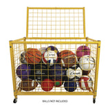 Champion Sports Full Size Lockable Ball Locker, Metal, 132 lb Capacity, 24 x 42 x 29.75, Yellow (CSILRCL) Each