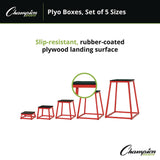Champion Sports Plyo Box Set, 13", 15", 18", 21", 24", 5/Set (CSIPXBSET) Each