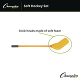 Champion Sports Rhino Soft Hockey Set, 30" Long, (10) Sticks/7" Ball/4" Puck (CSIHS10SET) Each