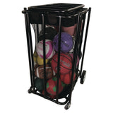 Champion Sports Compact Lockable Ball Locker, Metal, 176 lb Capacity, 22 x 28 x 43, Black (CSICBL) Each