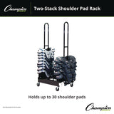 CH Products Mobile Two-Stack Shoulder Pad Rack, Metal, 176 lb Capacity, 24" x 30" x 69", Black (CSIFBSPR2) Each