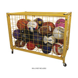 Champion Sports Full Size Lockable Ball Locker, Metal, 132 lb Capacity, 24 x 42 x 29.75, Yellow (CSILRCL) Each