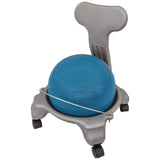Champion Sports Kid's Ball Chair, Supports Up to 264 lb, 12.5" Seat Height, Blue Seat, Silver Base (CSIKDCH) Each