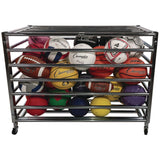 Champion Sports Heavy Duty Lockable Ball Locker, Metal, 132 lb Capacity, 24 x 42 x 30, High-Polish Black (CSILBCXX) Each