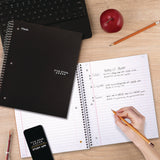 Five Star® Wirebound Notebook, 1-Subject, Wide/Legal Rule, Black Cover, (100) 10. x 8.63 Sheets (MEA930010A) Each