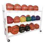 Champion Sports 30 Basketball Heavy-Duty Cart, Heavy-Duty Plastic, 176 lb Capacity, 19 x 55 x 45, White (CSI30CART) Each