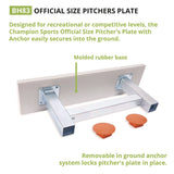 Champion Sports Official Size Pitcher's Plate with Anchor, 24" x 6" (CSIBH83) Each