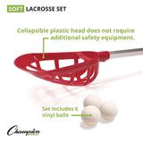 Champion Sports Soft Lacrosse Set, 6 Balls/12 Sticks (CSILAXSR) Each