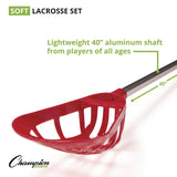 Champion Sports Soft Lacrosse Set, 6 Balls/12 Sticks (CSILAXSR) Each