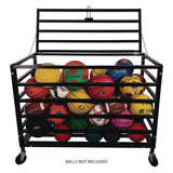 Champion Sports All Pro Lockable Ball Locker, Metal, 220 lb Capacity, 24 x 47 x 37, Black (CSIMBLX) Each